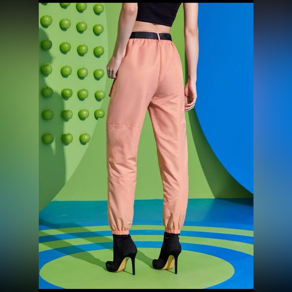 Belted joggers by SHEIN X Fatima Turado. NWT